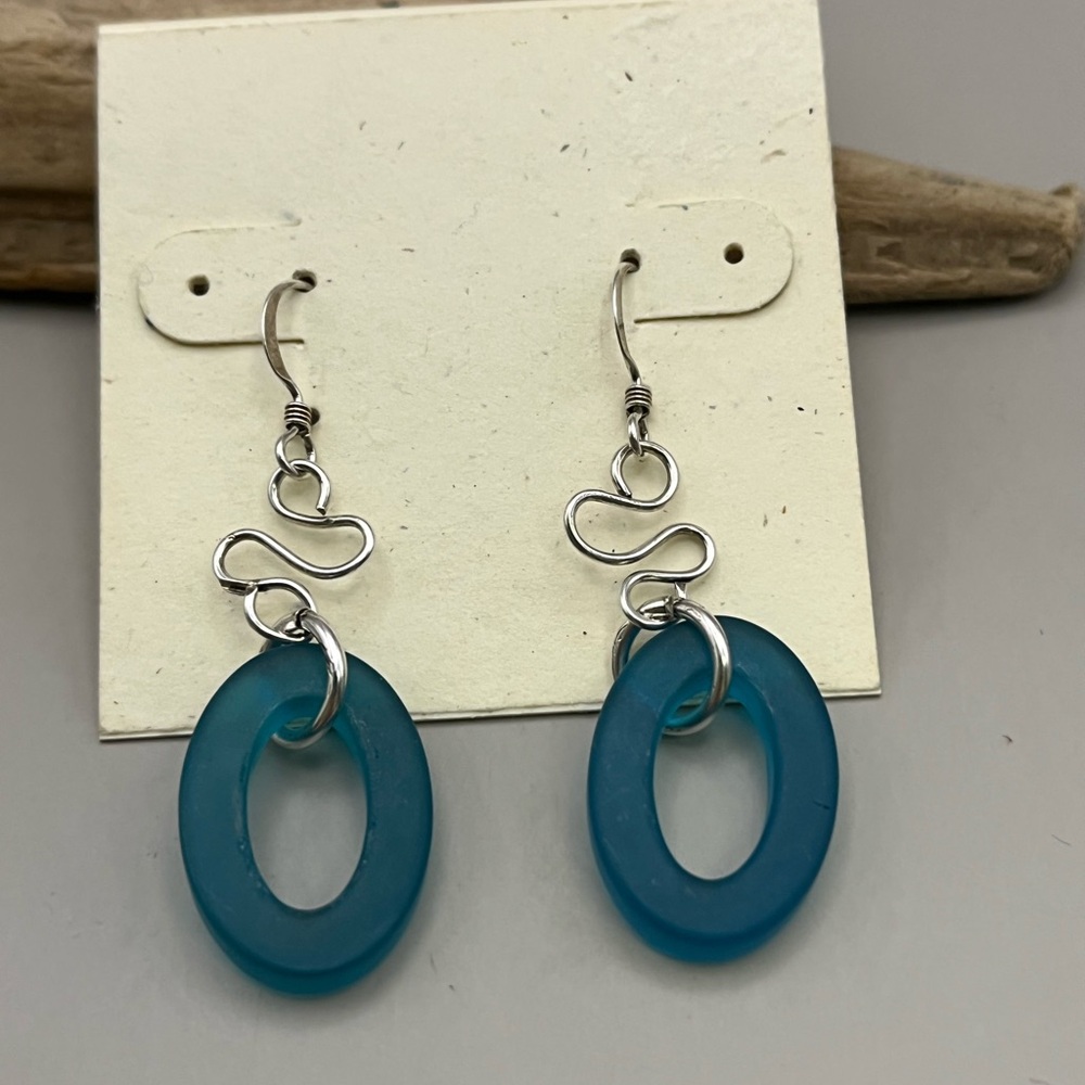 Elegant Sterling Silver and Blue Earrings